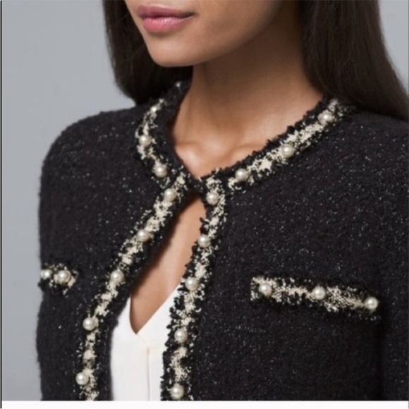 White House Black Market Black Tweed Blazer - Picture 2 of 13